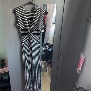 Black & White Cut out Maxi Dress